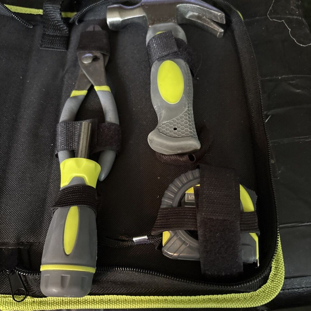 Living Solutions Tool Kit - Hammer, Pliers, Tape Measure, Screwdriver. New